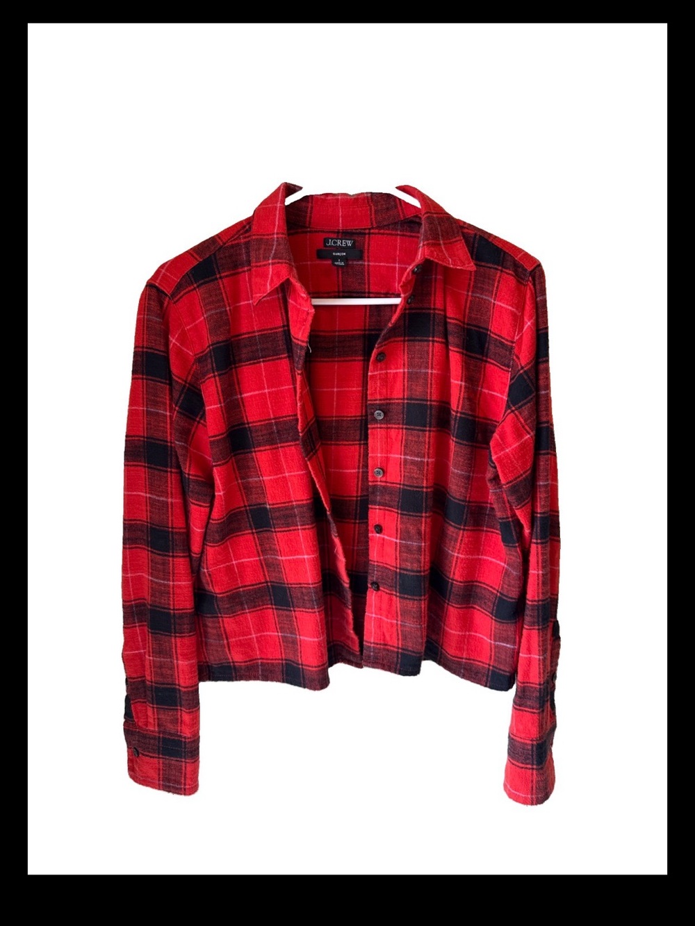 J. Crew cropped Plaid garçon Flannel Shirt size 2